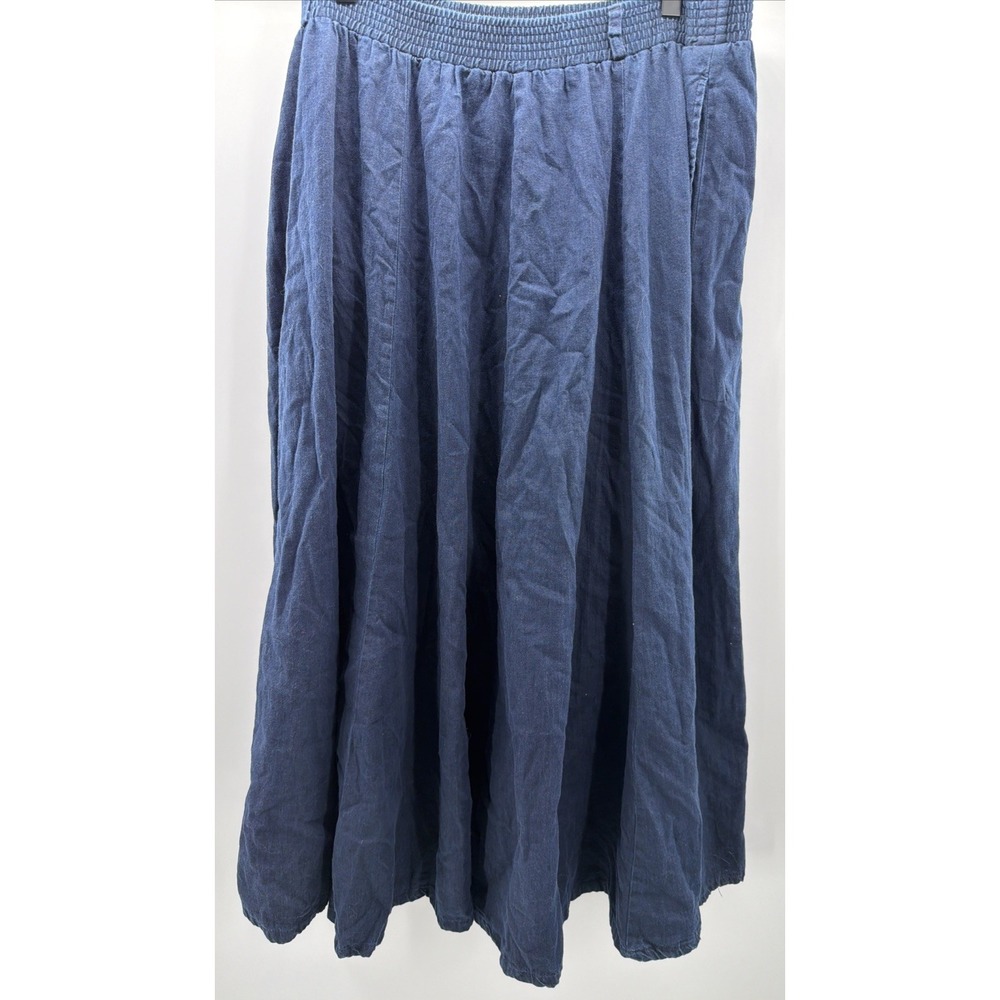 Vtg Willowbend Jean Maxi Skirt Women XL Denim 90s Y2K Cottagecore Cotton